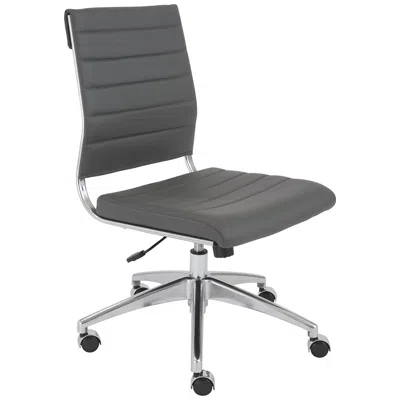 Euro Style Axel Gray Leatherette Low Back Swivel Office Chair