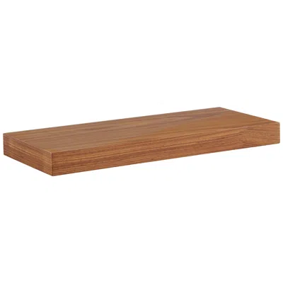 Euro Style Barney 23 1/2"w American Walnut Veneer Floating Wall Shelf