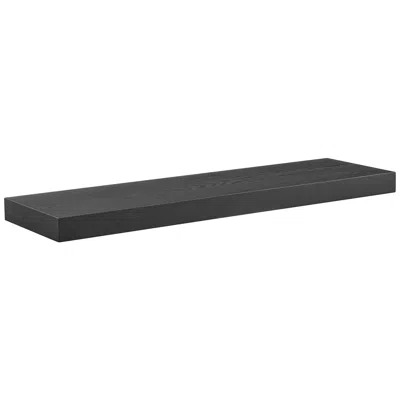 Euro Style Barney 36" Wide Matte Black Wood Floating Wall Shelf