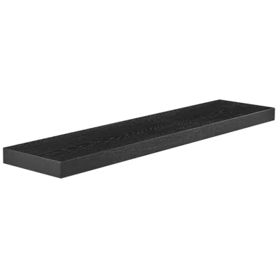 Euro Style Barney 43 1/2" Wide Black Stained Oak Wood Floating Wall Shelf