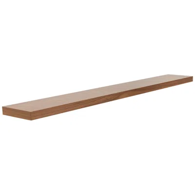 Euro Style Barney 74 3/4" Wide Walnut Veneer Wood Floating Wall Shelf