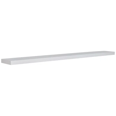 Euro Style Barney 74 3/4" Wide White Lacquer Wood Floating Wall Shelf