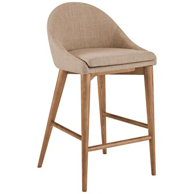 Euro Style Baruch 26 1/2" Tan Fabric Counter Stool