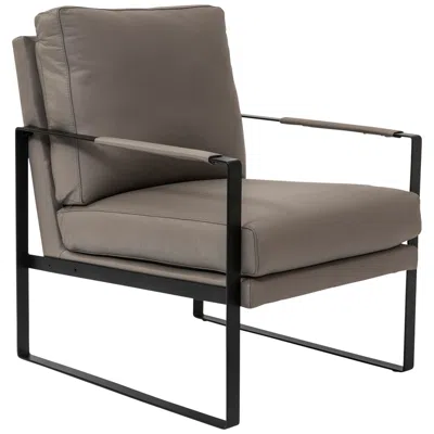 Euro Style Bettina Gray Leather Lounge Chair