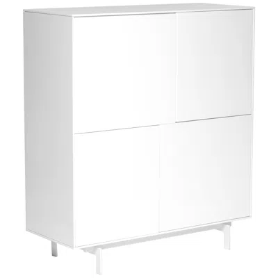 Euro Style Birmingham 43 1/4" Wide White Wood 4-door Cabinet Stand