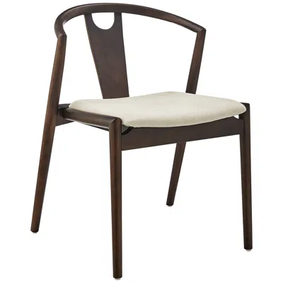 Euro Style Blanche Black Wood Side Chair With Natural Fabric