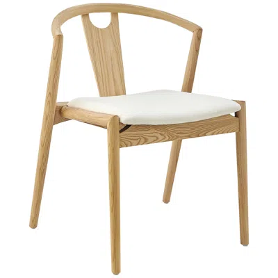 Euro Style Blanche Natural Wood Side Chair With White Seat