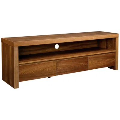 Euro Style Bryant 59" Wide Walnut Veneer Wood 3-drawer Media Stand