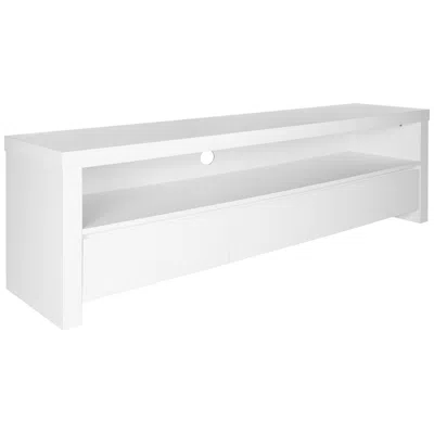 Euro Style Bryant 59"w Matte White Lacquer Wood 3-drawer Media Stand