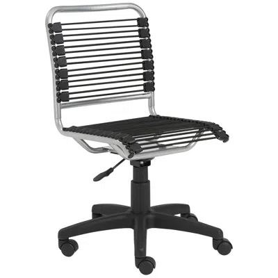 Euro Style Bungie Low Back Black And Aluminum Adjustable Office Chair