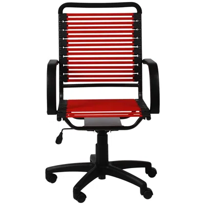 Euro Style Bungie Red Flat High Back Graphite Office Chair