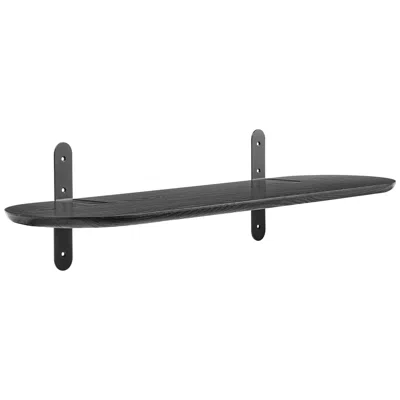 Euro Style Catalina 35 1/2" Wide Matte Black Wood Floating Wall Shelf