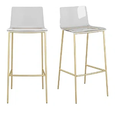 Euro Style Cilla Bar Stool, Set Of 2 In Clear