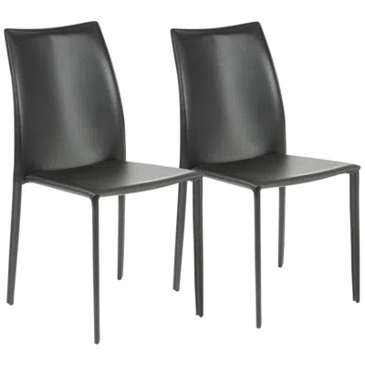 Euro Style Dalia Black Stacking Side Chairs Set Of 2