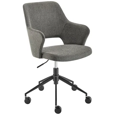 Euro Style Darcie Charcoal Fabric Adjustable Swivel Office Chair