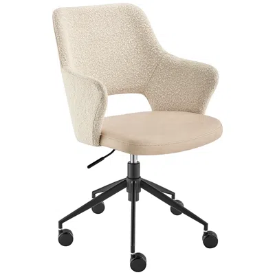 Euro Style Darcie Ivory Adjustable Swivel Office Chair