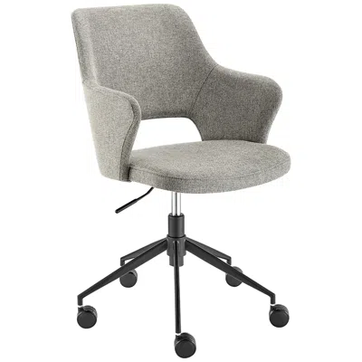Euro Style Darcie Light Gray Fabric Adjustable Swivel Office Chair