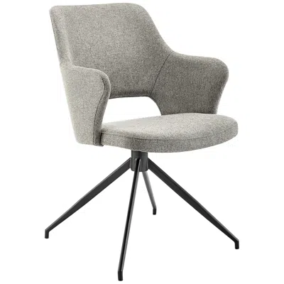 Euro Style Darcie Light Gray Fabric Swivel Armchair