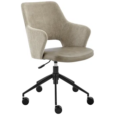 Euro Style Darcie Light Taupe Adjustable Swivel Office Chair