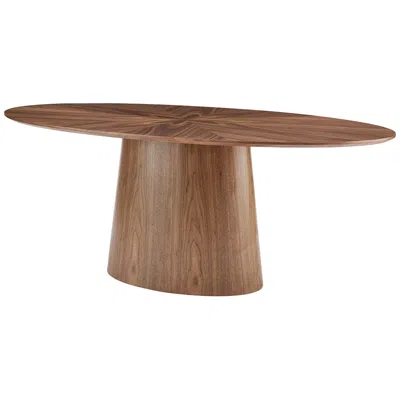 Euro Style Deodat 78 1/2" Wide Walnut Veneered Wood Oval Dining Table