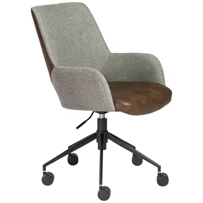 Euro Style Desi Gray And Light Brown Adjustable Tilt Office Chair