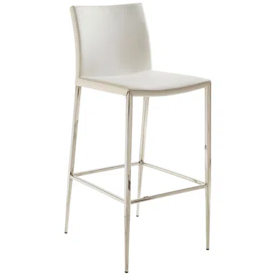 Euro Style Diana 29 1/2" White Leatherette Bar Stool