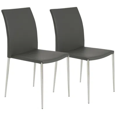 Euro Style Diana Gray Faux Leather Dining Chairs Set Of 2