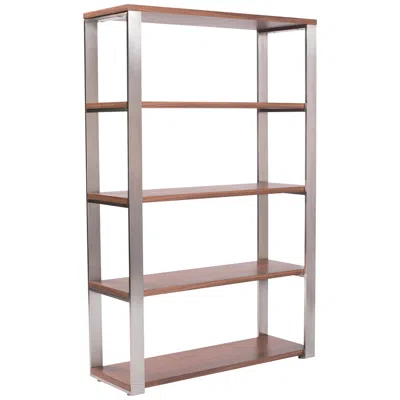 Euro Style Dillon 39 1/2" Wide Walnut Wood Brown Metal Shelving Unit