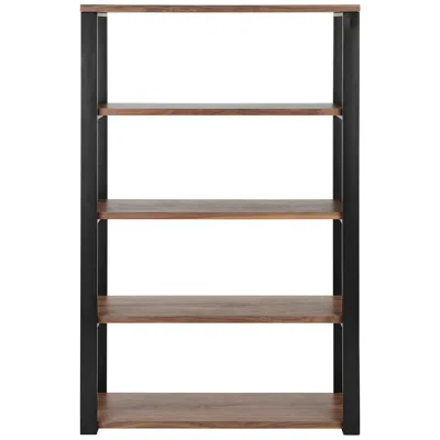 Euro Style Dillon 39 1/2"w Black American Walnut 4-shelf Shelving Unit