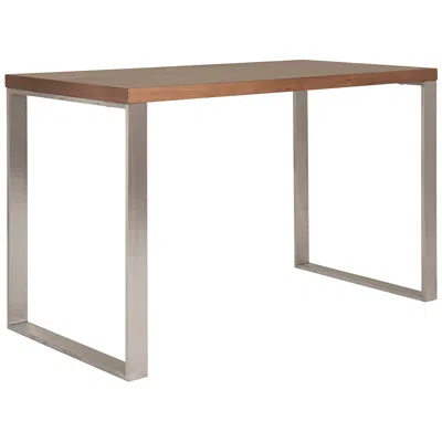 Euro Style Dillon 47 1/4" Wide Walnut And Stainless Steel Writing Desk