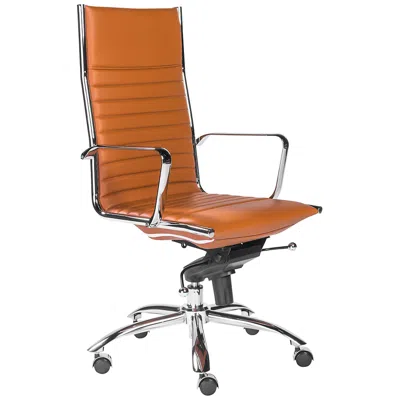 Euro Style Dirk Cognac High Back Adjustable Swivel Office Chair
