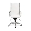 Euro Style Dirk High Back Office Chair In White/chrome