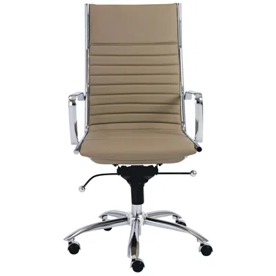 Euro Style Dirk Taupe Leatherette High Back Adjustable Office Chair