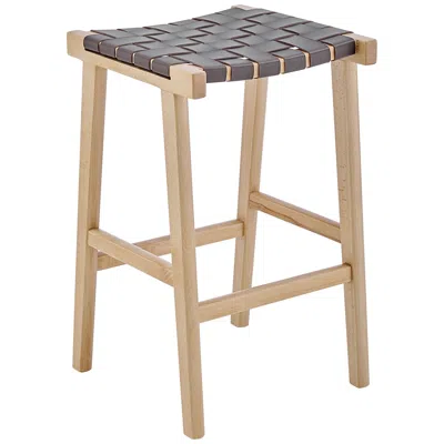 Euro Style Evangeline 25 3/4" Brown Faux Leather Counter Stool