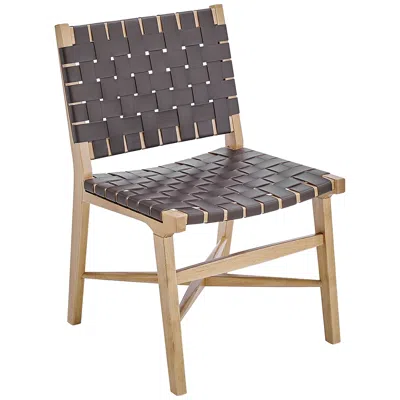 Euro Style Evangeline Brown Faux Leather Side Chair