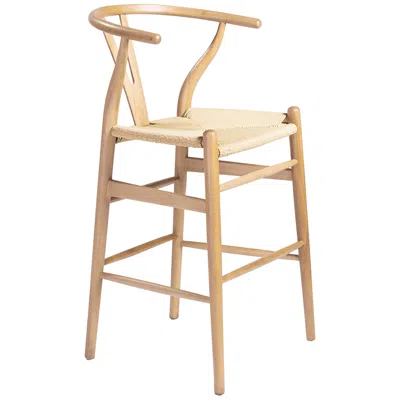 Euro Style Evelina 26" Natural Wood Counter Stool