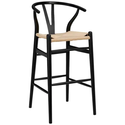 Euro Style Evelina 30 1/4" Black Wood Bar Stool