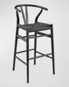 Euro Style Evelina Bar Stool 30" In Black