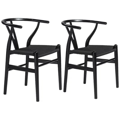Euro Style Evelina Black Wood Side Chairs Set Of 2