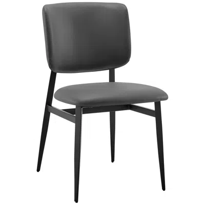 Euro Style Felipe 19 1/2" Wide Gray Faux Leather Modern Side Chair