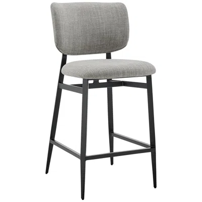 Euro Style Felipe 26 1/2" Gray Linen Fabric Counter Height Stool
