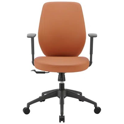 Euro Style Filip Low Back Office Chair In Cognac Leatherette