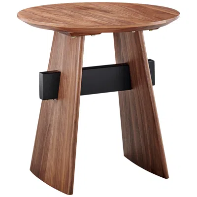 Euro Style Folke 19 1/2" Wide American Walnut Veneer Wood Side Table