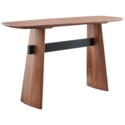 Euro Style Folke 55" Wide American Walnut Veneer Wood Desk