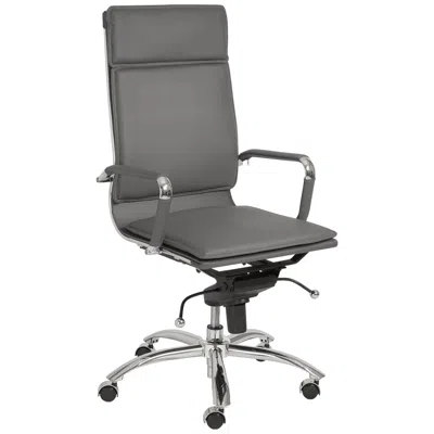 Euro Style Gunar Gray Leatherette High Back Swivel Office Chair