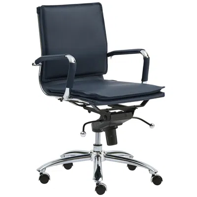 Euro Style Gunar Pro Blue Low Back Adjustable Swivel Office Chair