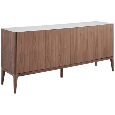 Euro Style Haldis 70 3/4" Wide Walnut Veneer Wood 4-door Sideboard