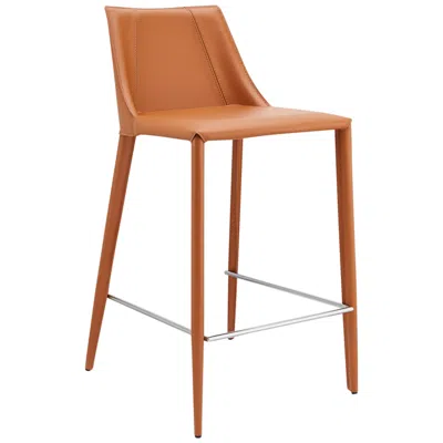 Euro Style Kalle 26" Cognac Leather Counter Stool