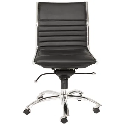Euro Style Kirk Low Back Armless Black Office Chair