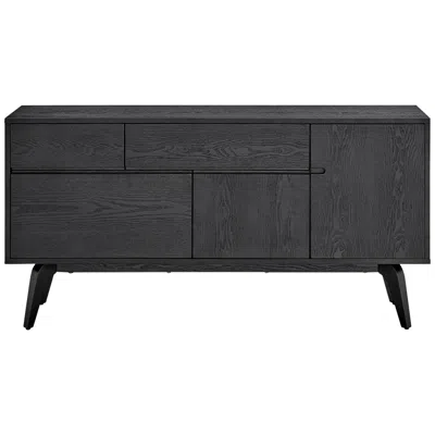 Euro Style Lawrence 59" Wide Ash Veneer Black 3-drawer 2-door Sideboard